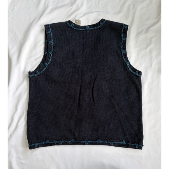 Vintage Erika Ramie Cotton Blend Crochet Floral Button Front Vest Cottagecore - Picture 2 of 6